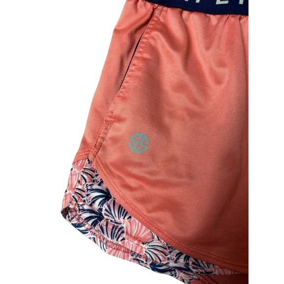 Simply Southern Shorts Womens Medium Peach Workout Paisley Elastic Waist - Picture 2 of 8